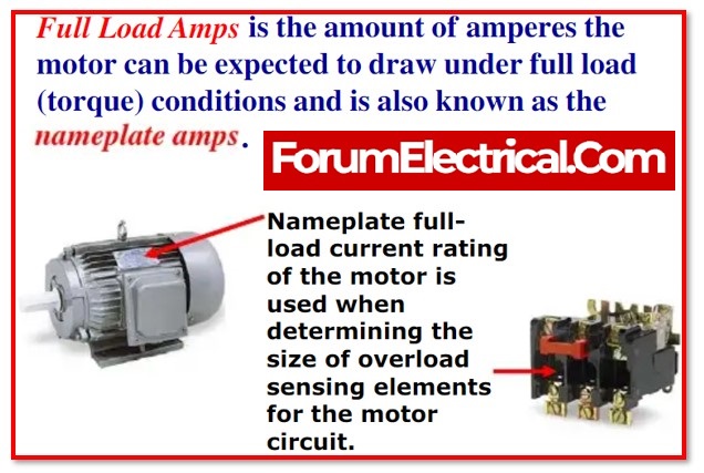 What is the difference between a full load current and a rated