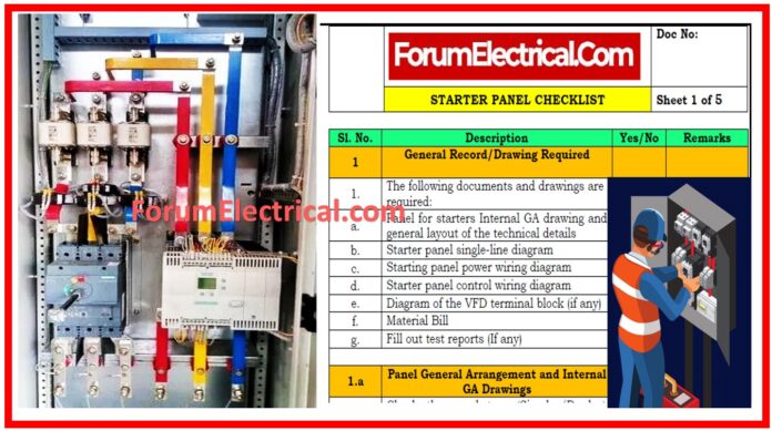 Starter Panel Checklist