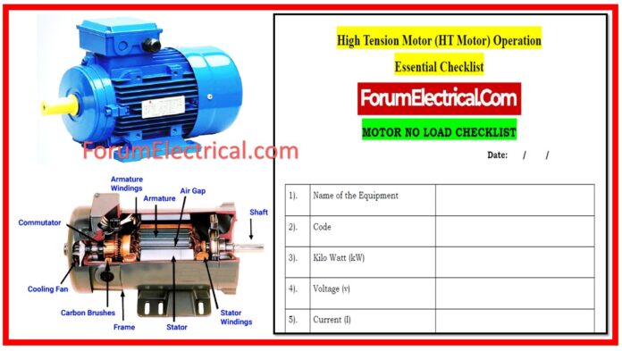 High Tension Motor (HT Motor) Operation: Essential Checklist