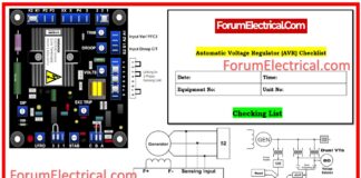 Automatic Voltage Regulator (AVR) Inspection Checklist