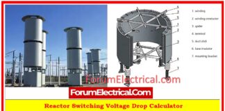 Reactor Switching Voltage Drop Calculator