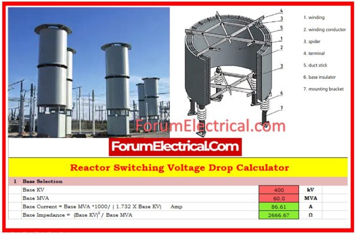 Reactor Switching Voltage Drop Calculator