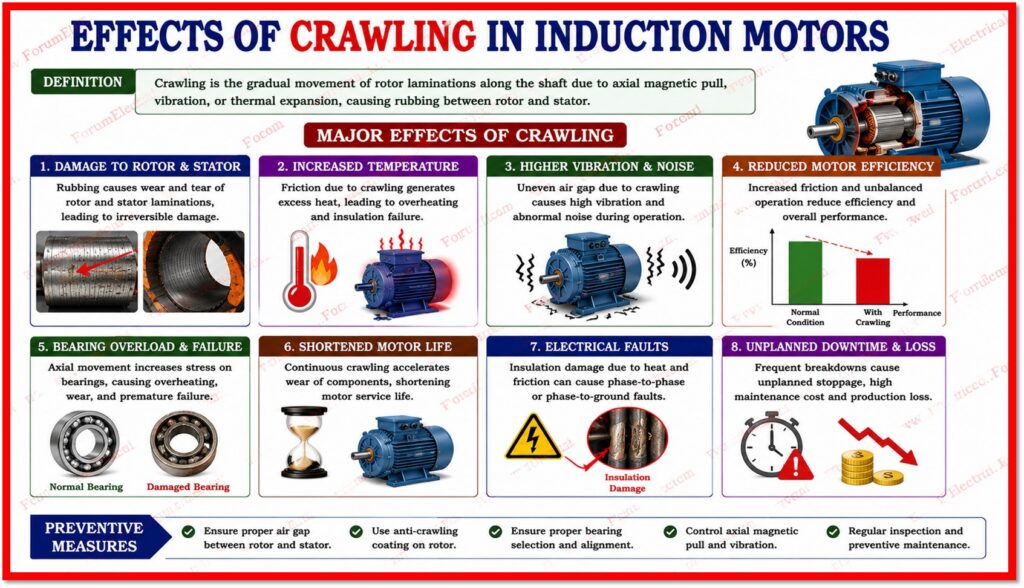 Effects of Crawling in Induction Motors