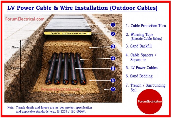 LV Power Cable & Wire Installation (Outdoor Cables) Checklist