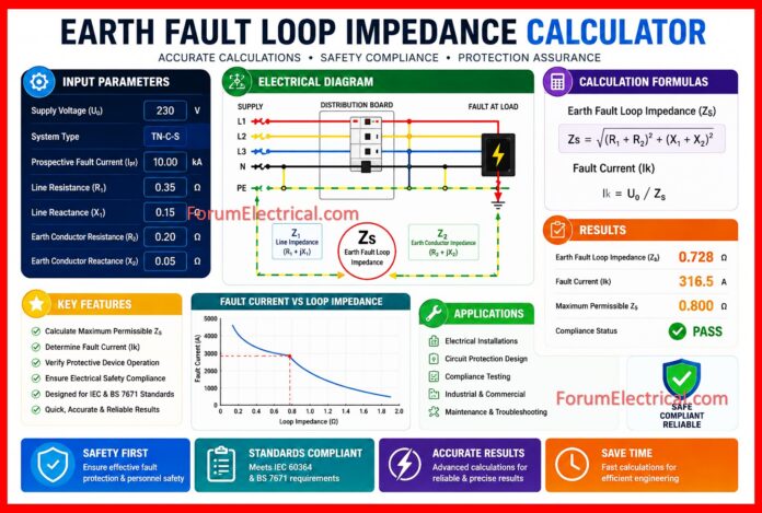 Earth Fault Loop Impedance Calculator Earth Fault Loop Impedance Calculator