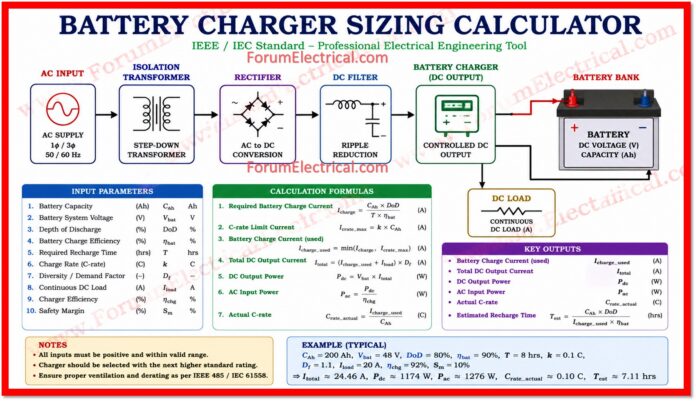 Battery Charger Sizing Calculator Battery Charger Sizing Calculator