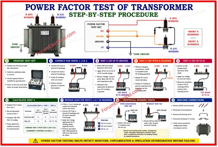 Power Factor Test of Transformer: Step-by-Step Procedure