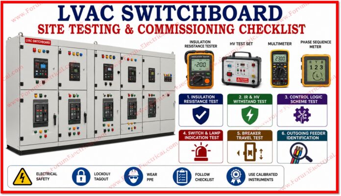 LVAC Switchboard Site Testing & Commissioning Checklist