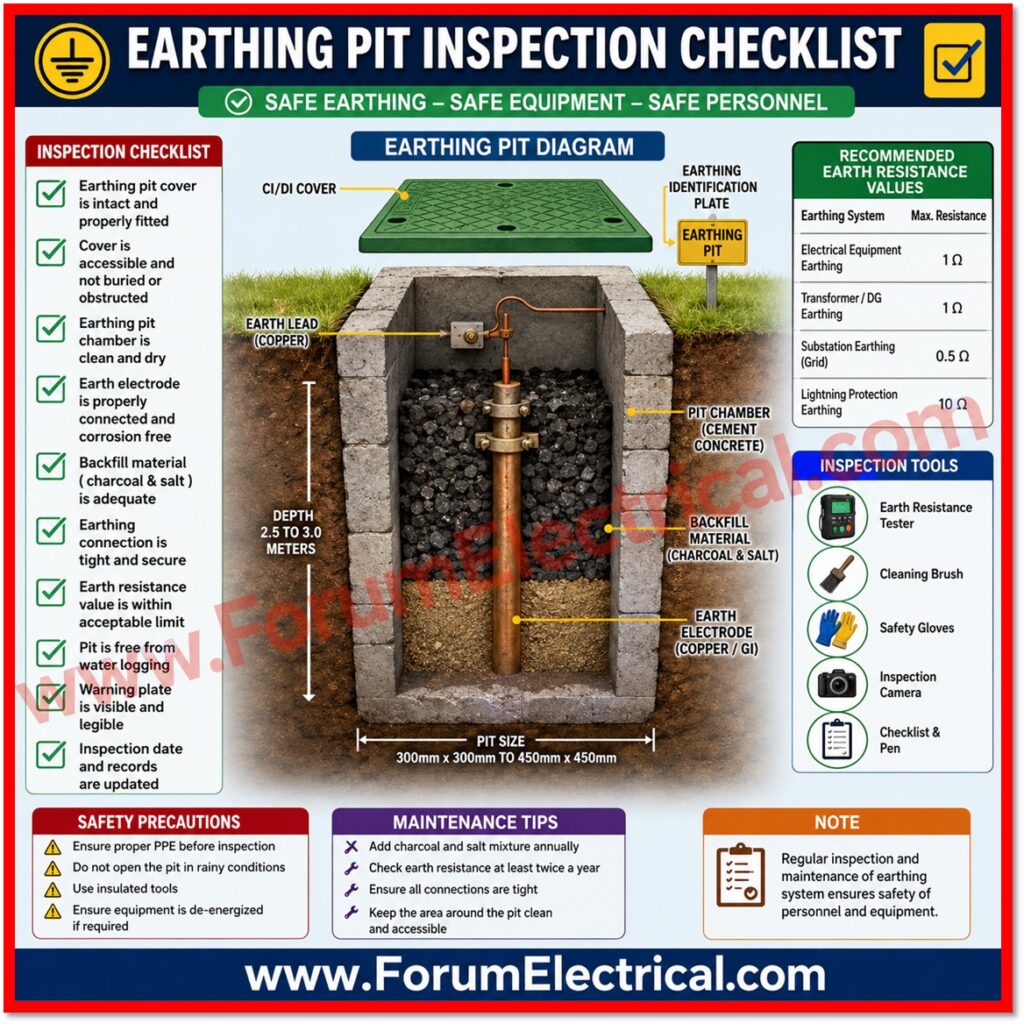 Earthing Pit Inspection Checklist