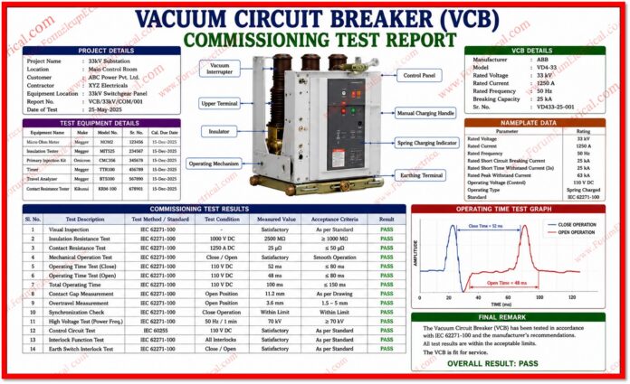 Vacuum Circuit Breaker (VCB) Commissioning Test Report