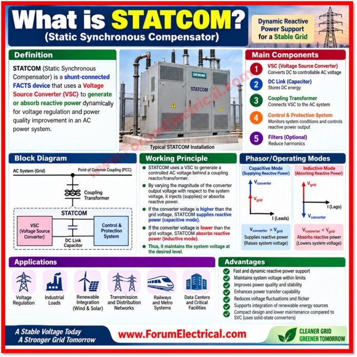 What is STATCOM? Working Principle, Applications & Advantages