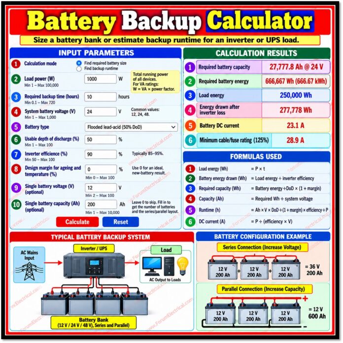 Battery Backup Calculator