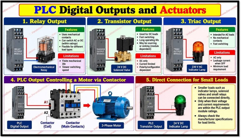PLC Digital Outputs and Actuators